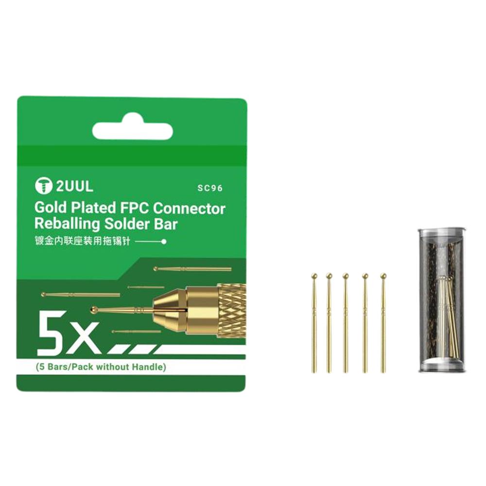

2UUL SC96 5Pcs Gold Plated Tin Dragging Needle Head FPC Connector Reballing Solder Bar Type A