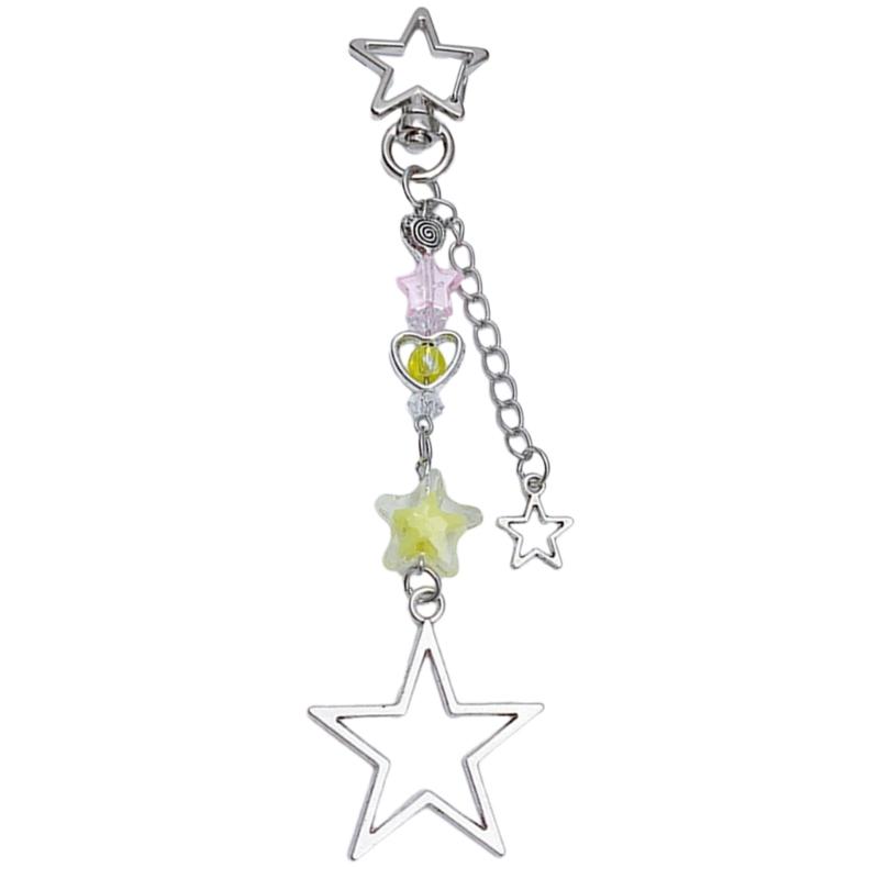 Butterfly Beaded Phone Lanyard Bowknot Pendant Wrist Strap Detachable Phone Chains Keyring Portable Accessory for Women