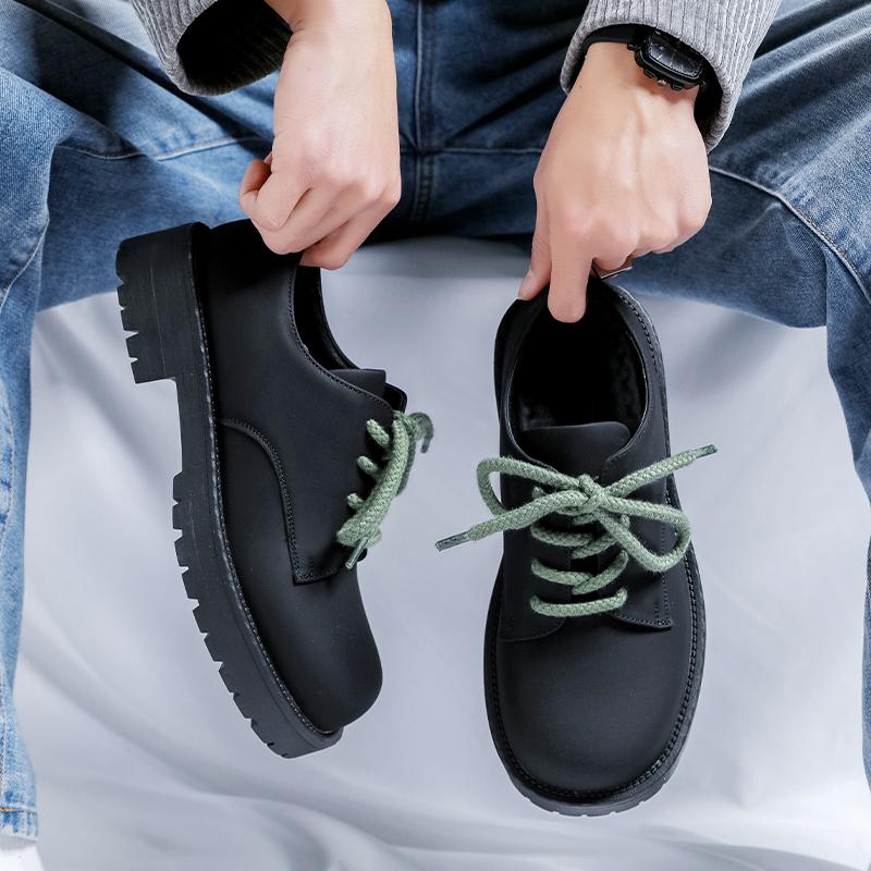 Fashion Thick soled men's leather shoes Trendy designer luxury style Fashion Party Outdoor leisure street Handsome youth shoes New