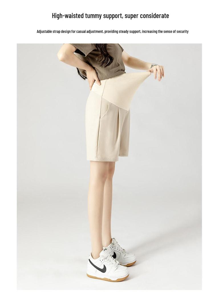 High-Waist Maternity Support Shorts: Trendy, Casual Summer Leggings for Pregnant Women
