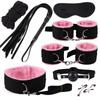 Nylon Bondage  Kits Handcuffs Mouth Gag Flirt Teaser Eye Blinder Sex Toy Set SM Slave Couple Sex Games Tool Japanese Shibari