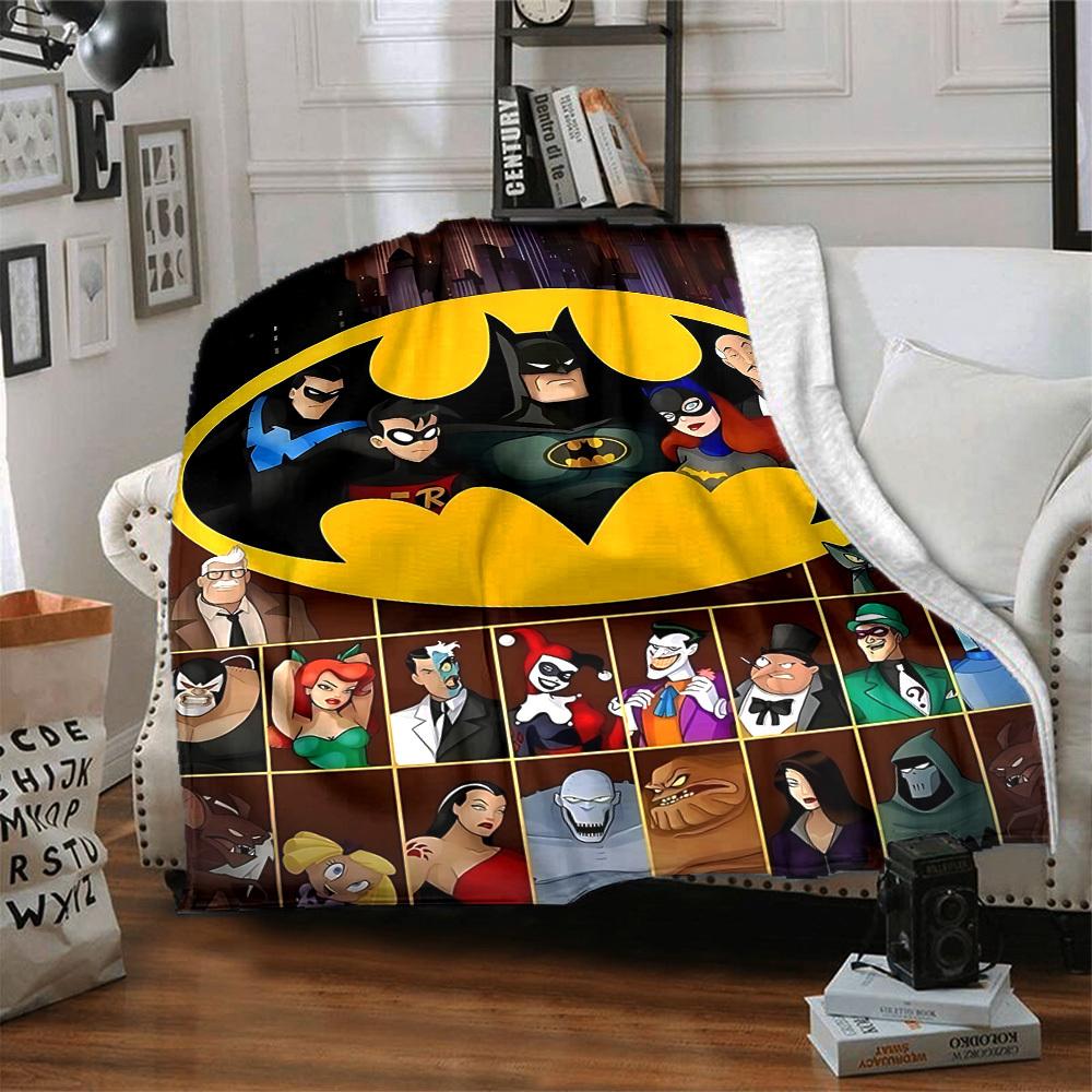 1pc Batman Flannel Throw Blanket - Lightweight Soft Warm All-Season Blanket for Sofa, Bed, Travel, Camping  L1029195