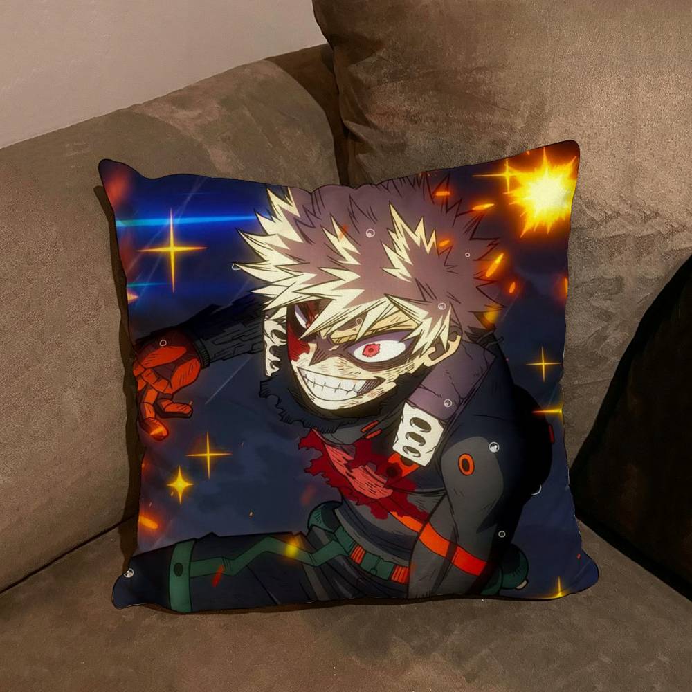 Anime M-My H-Hero Katsuki Bakugo Pillow Cushion Cover Pillowcase Living Room Sofa Home decorative pillowcase