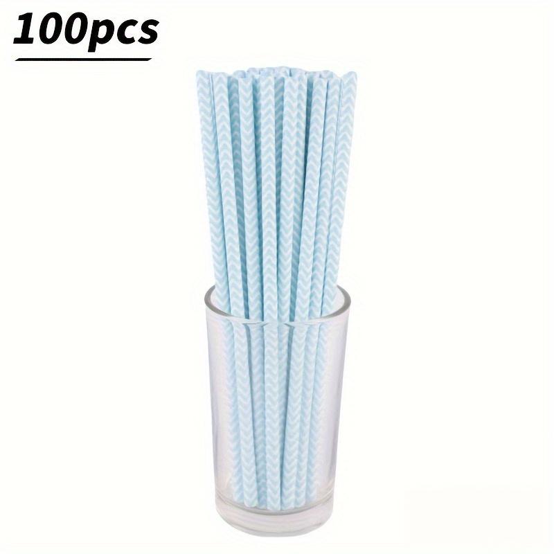 

100pcs, Striped Paper Straw, Suitable for Holiday Parties, Family Parties, Table Coffee, Decoration Straws
