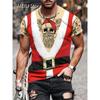 Christmas Men's Fashion T Shirt Funny 3D Santa Claus Print T Shirts Casual Pullover Short Sleeve  Shirts Graphic Tees Sweatshirt