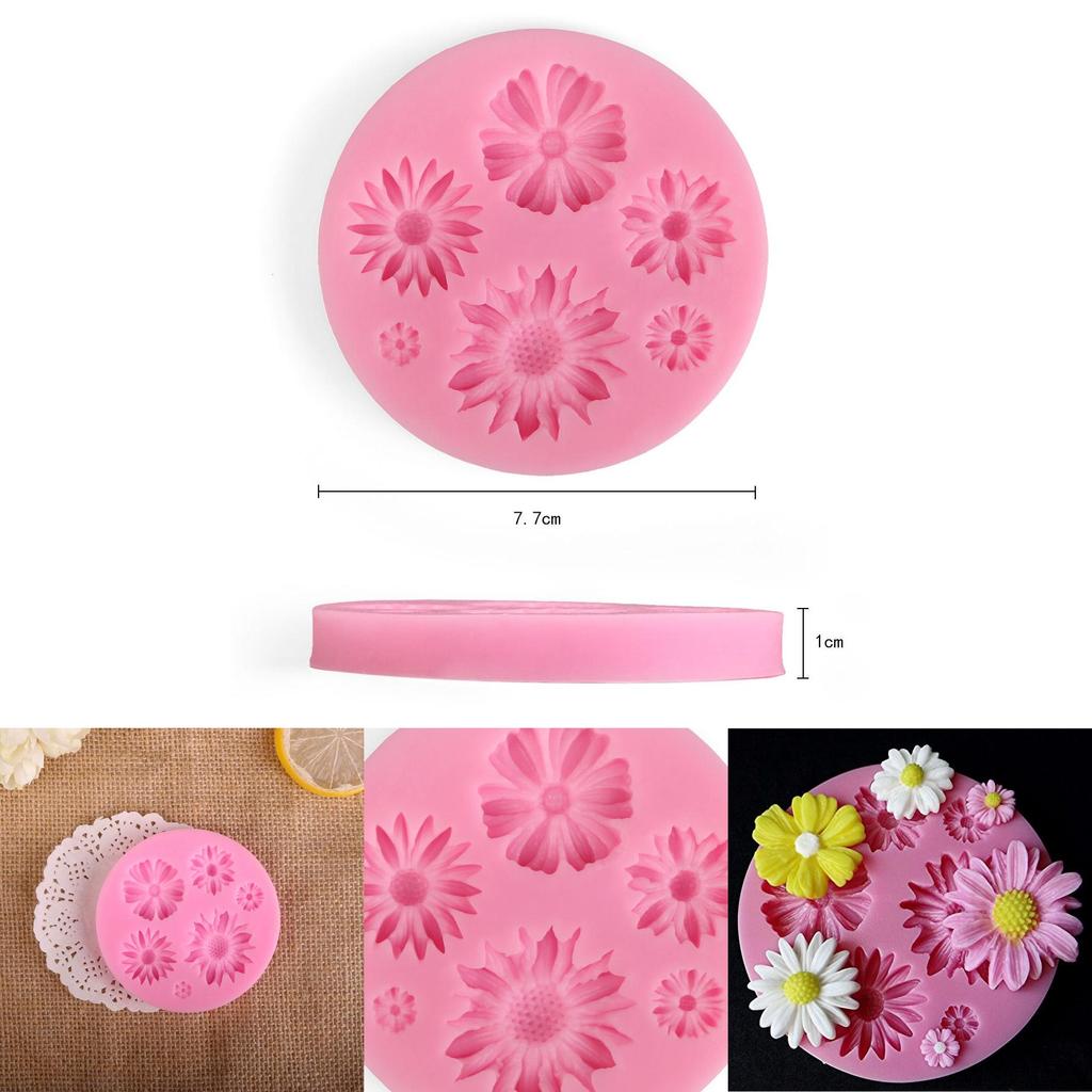Versatile 3d Flower Silicone Mold For Effortless Fondant Cake Decorating And Crafts