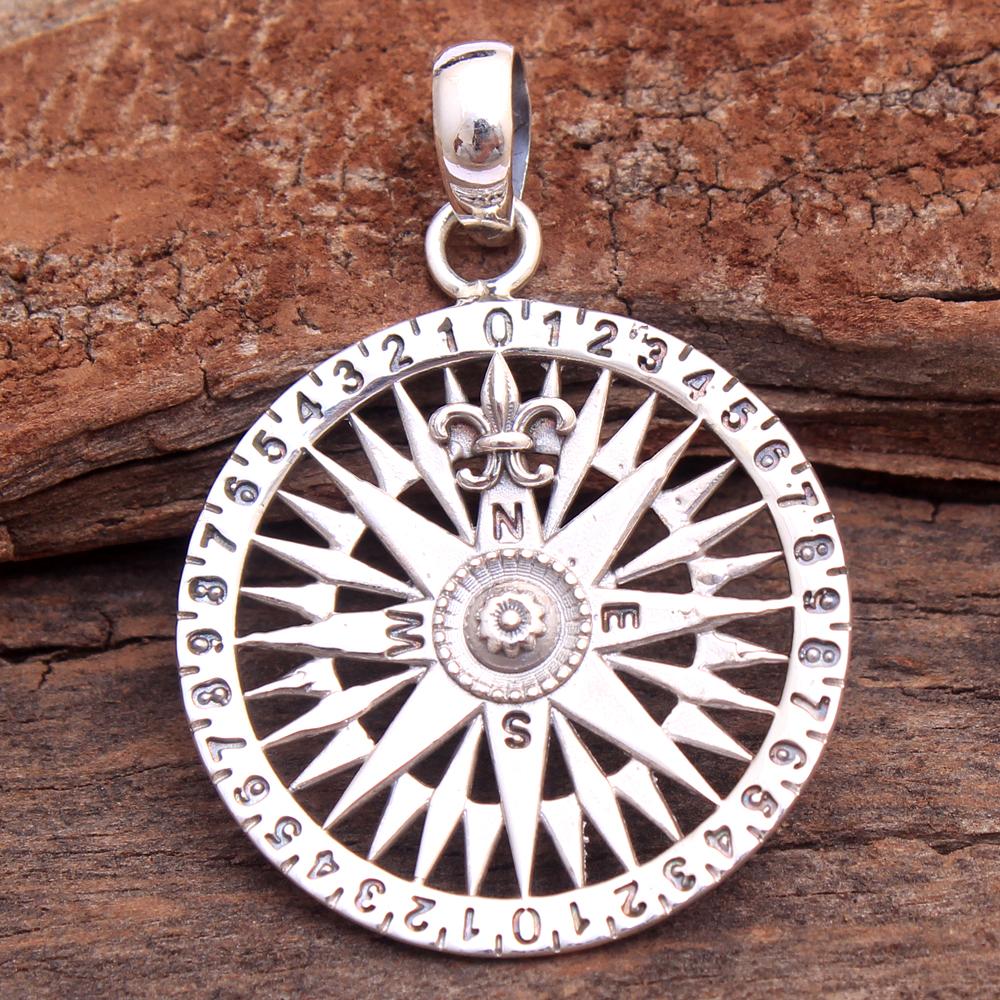 Compass Pendant, Handmade Jewelry, Silver Pendant, Silver Jewelry, 925 Silver Pendant