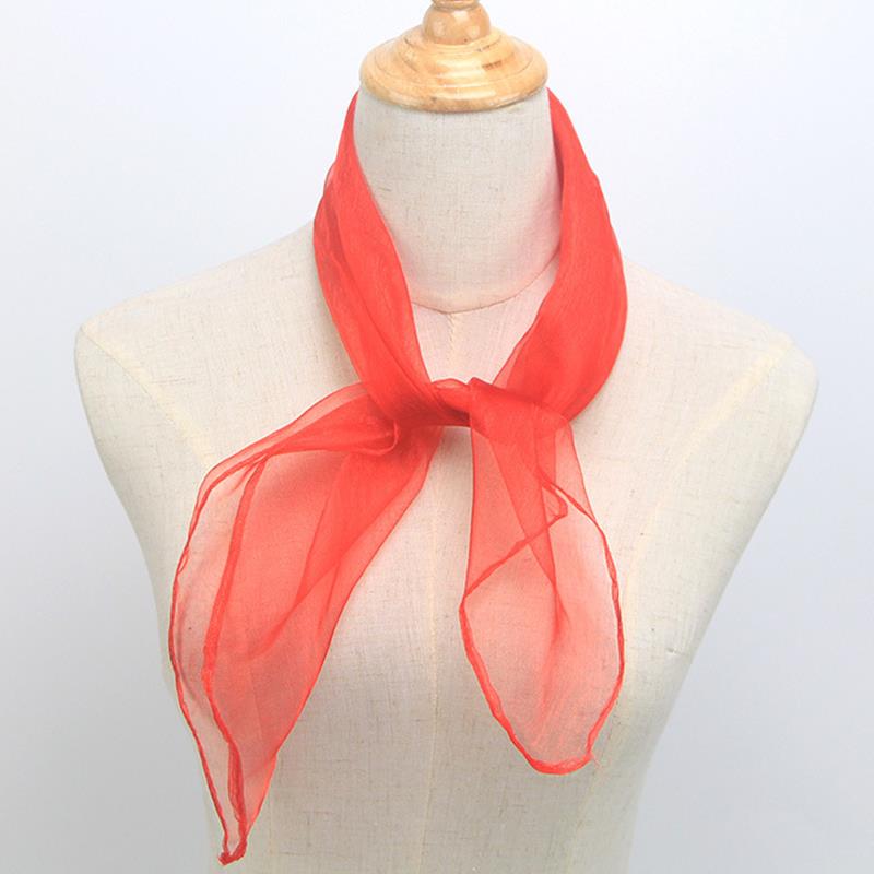 Free Shipping Silk Satin Hair Scarf Women Luxury Sunscreen Small Muffler Hijabs Head Neck Shawls Holiday Beach Vacation Scarves