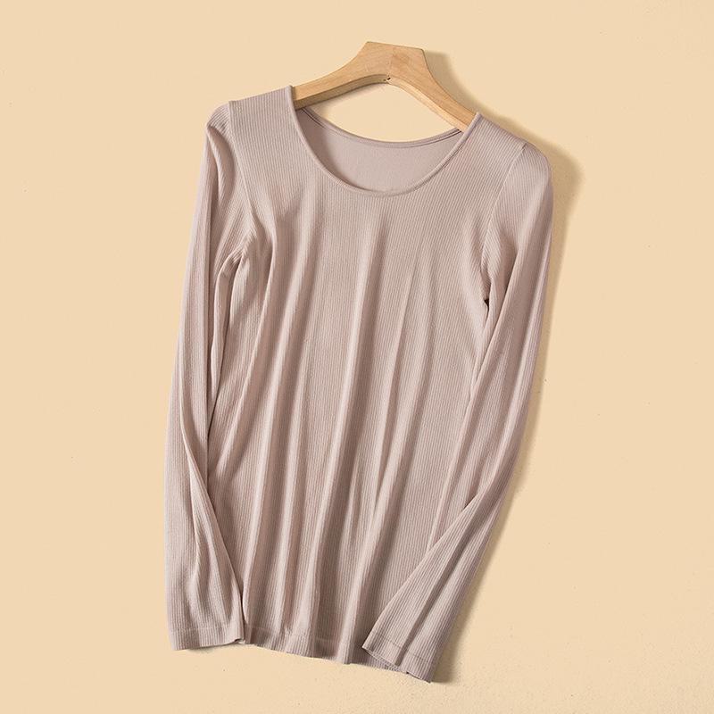 

Женский термобелье Velvet Slim Fit с круглым вырезом на осень Tops, One size [80-135 catties]