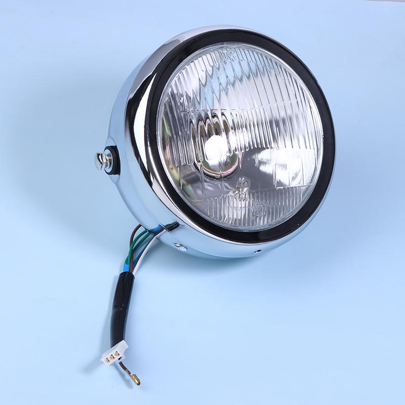 CG125 Retro Style Round Motorcycle GN125 Headlight Motorcycle Driving Light Round Front Headlamp Mount 12V Motorbike Universal
