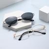 2025 Trendy Semi-Rimless Eyebrow Frame Glasses with Clear Gold Thread for Men and Women