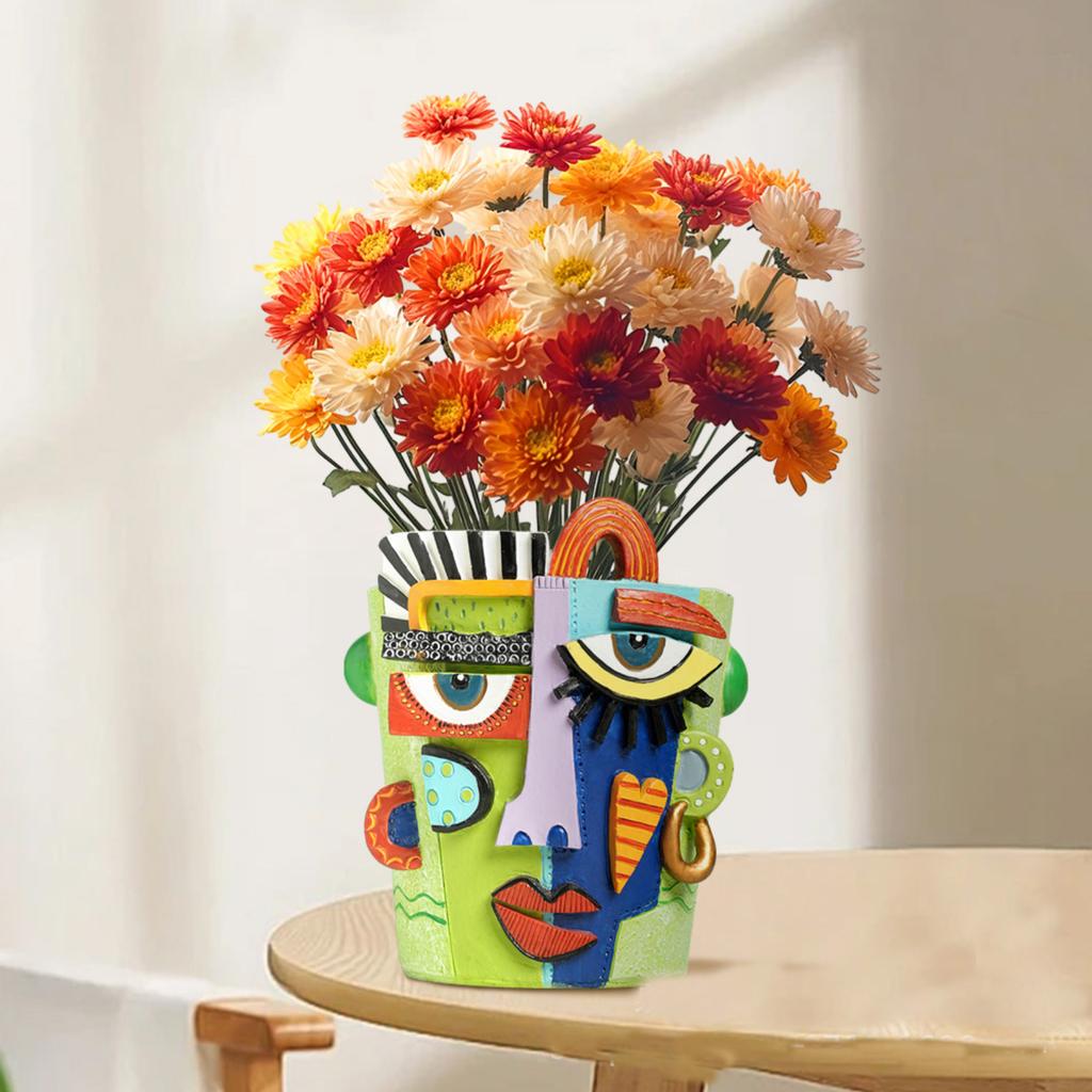 Picasso-Inspired Abstract Face Flower Pot - Brutalism Planter With Sculptural Art For Home Decor & Planting