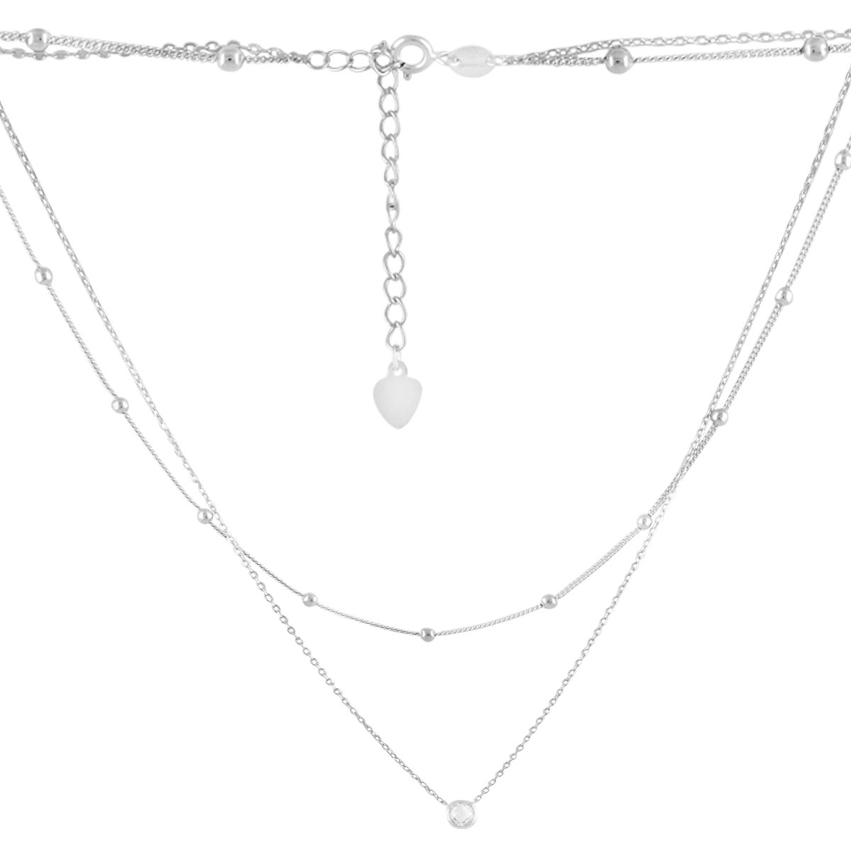 

Срібне кольє з фіанітами (2102625) 40-45cm