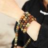 Large Charcoal Dunhuang Ask Heaven 108-Bead Bodhi Root Men's Bracelet for Cultural Play and Prayer.