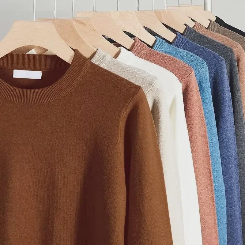 

Men s Round Neck Long-Sleeve Knitted Sweater – Business Casual Top X-Large