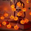 1pc 10/20 LED 3D Pumpkin String Light Halloween Atmosphere Decorative Lamp Battery Powered For Home Bedroom Party Festival Decor