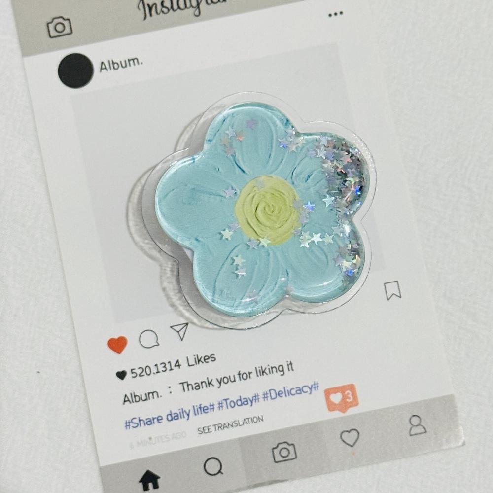 Korea Cute Glitter Flower Phone Griptok Grip Tok Stand Holder For iPhone Universal Accessories Finger Tips Bracket