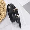 I-Shaped Buckle Two-Piece Set, Alloy Pin Buckle Women'S Thin Belt, High-End Decorative Chic Wind Belt Women