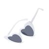 Heart Shaped Sunglasses Gray Lens UV Protection Cute Love Sunglasses for Women Party White Frame