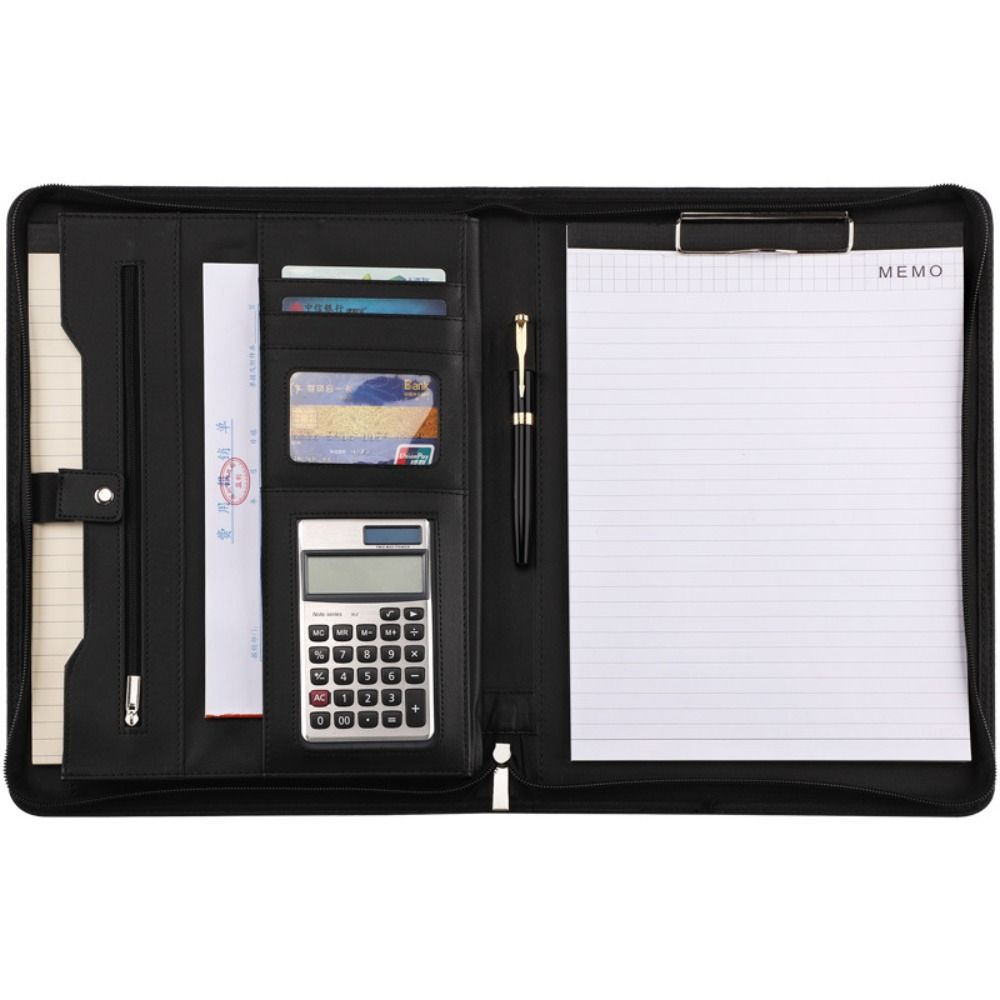 Multifunctional Contract File Folders PU Leather Document Organizer  Office School Supplies