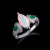 Exquisite opal ring S925 silver with natural ethiopia opal gemstones fine jewelry for women mom wife nice birthday party gift