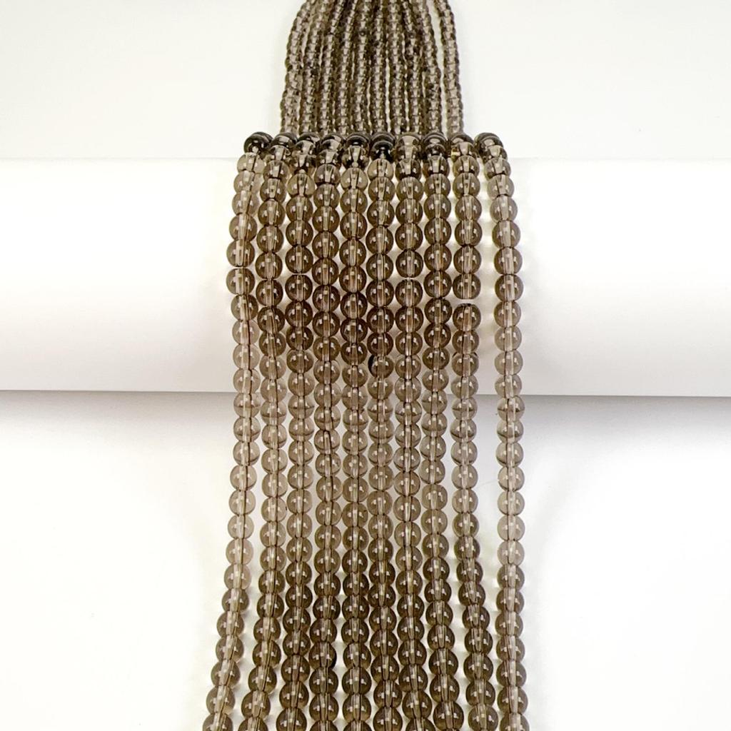 6mm Natural Glossy Round Bead Lampwork Glass for DIY Cell Phone Chains, Earrings, Hairpins, and Flower Stamens.