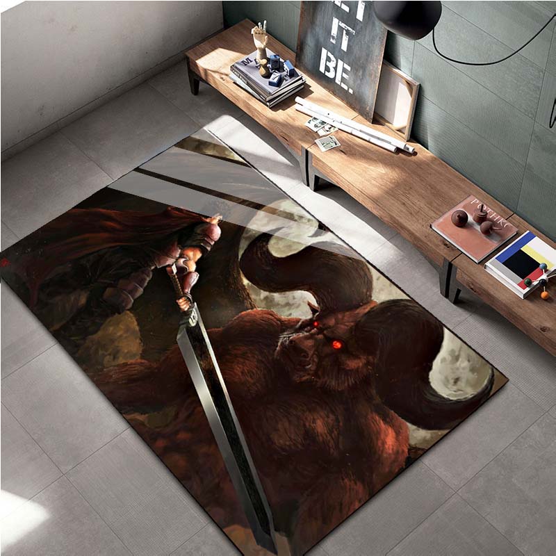 15 Sizes Berserk Anime Carpet Living Room Decor Doormat Bedroom Hallway Entrance Balcony Floor Large Area Rug Comic Pattern Mat