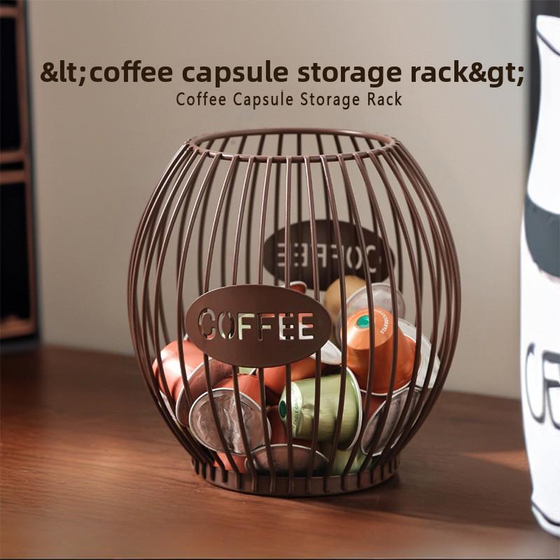 Nordic Style Coffee Mate Iron Coffee Shop Counter Open Display Rack Coffee Capsule Organiser