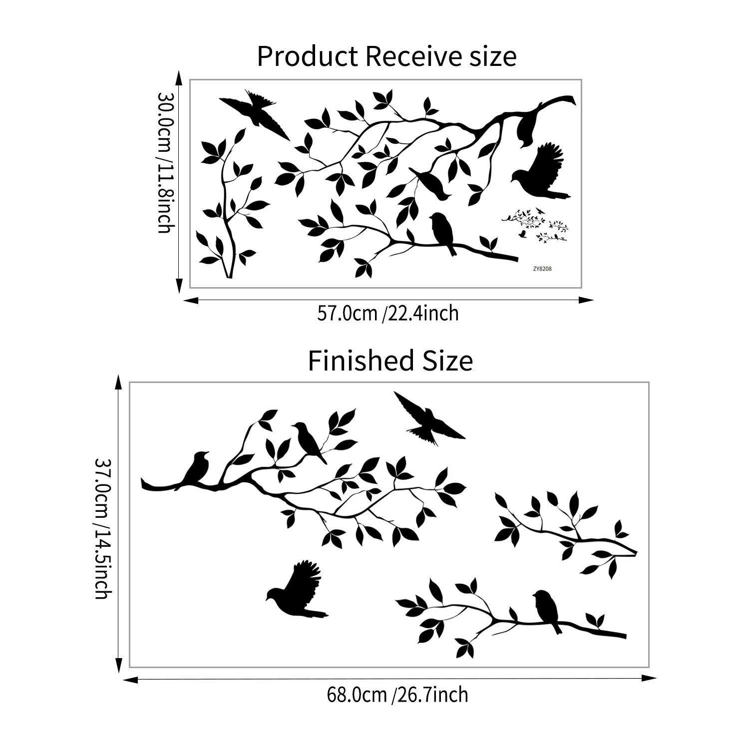 

Черный Coloe птица ветка дерева стикер на стену для спальни гостиной искусство украшения дома обои настенные наклейки