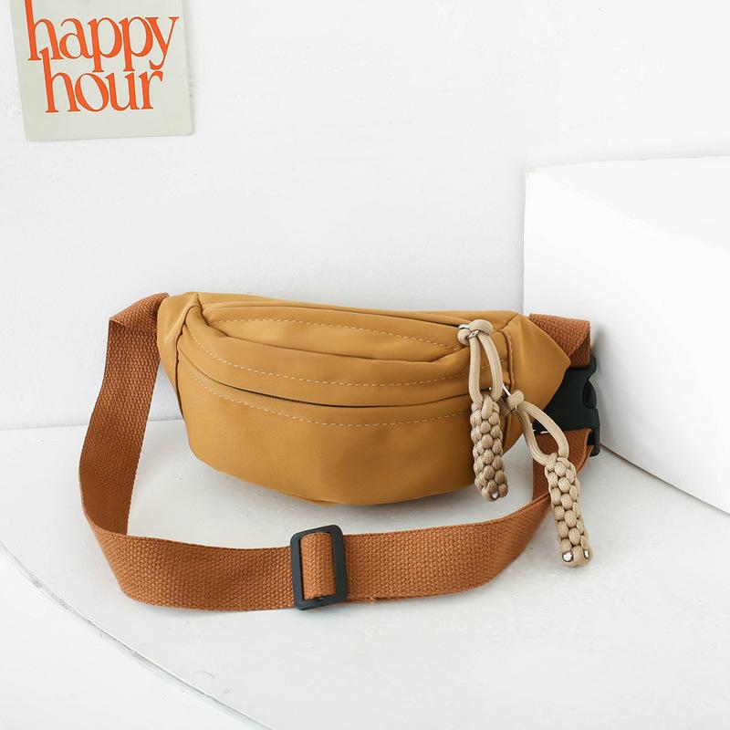 Cool Boy's Cross-body Bag with A Simple and Unique Canvas Baby-sized Waist Bag