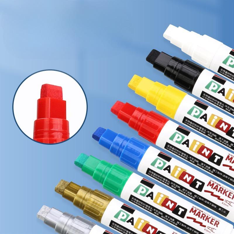 8mm Kleur Brede Kop Verf Pen Extra Dik Sneldrogend Waterdicht Schilderen Banden Bedekken Industriële Marker