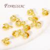 4/5.5MM Brass Cord Ends 18K Gold Plated Clam Shell Bead Tip Ball Chain Crimp Findings For DIY Beading Jewellery Making Supplies