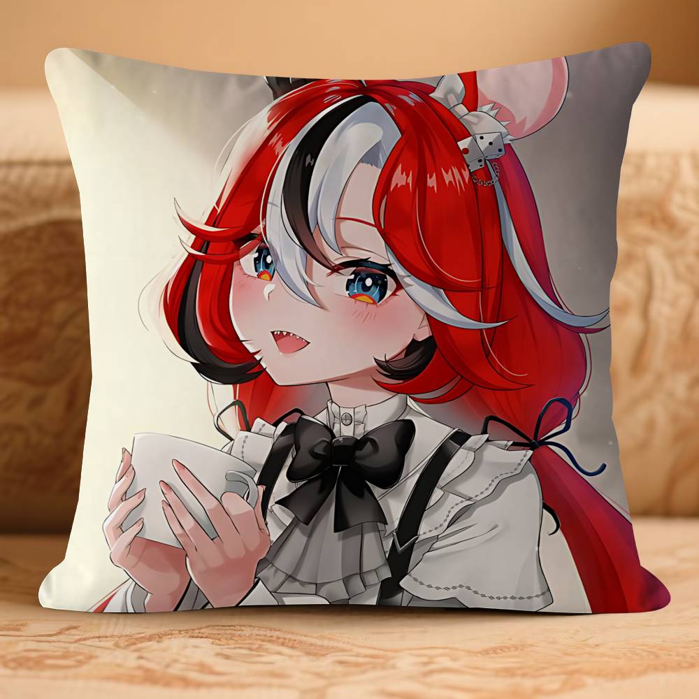 Anime H-Hakos B-Baelz-HololiveS Pillow Case Removable Washable Cushion Cover – All-Season Soft Linen