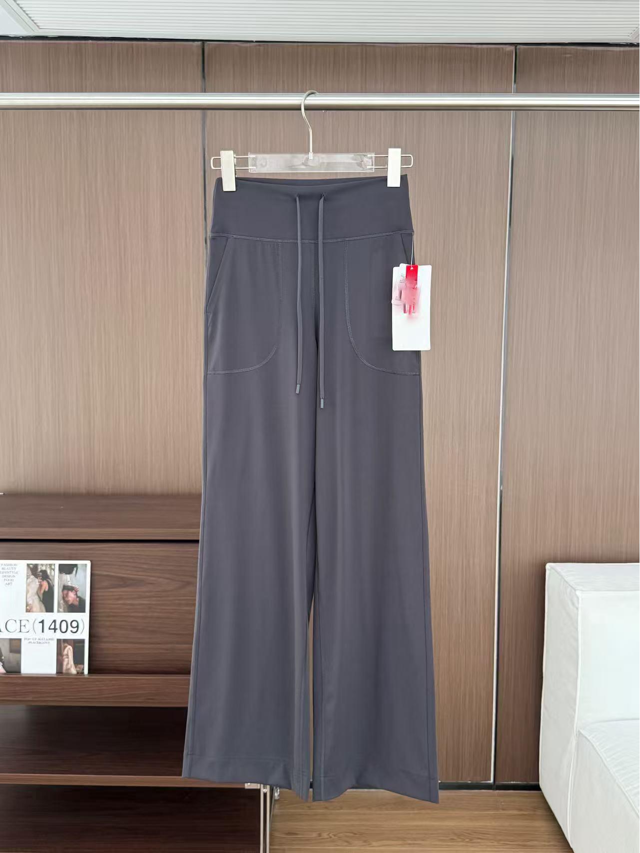 

LU Family s Hot-Selling High-Waisted Wide-Leg Drawstring Sweatpants Medium