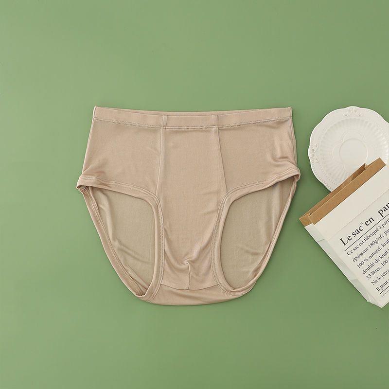 Herren Nahtlose Mid-Rise Unterwäsche Sommer Dünn Schlicht Locker Übergröße Premium Dreiecksshorts für Mittelalte