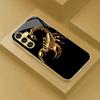 Golden Scorpion Pattern Plated Glass Phone Case Suitable for Samsung Galaxy S26 S25 S24 S22 S21 S20 FE/Ultra/Plus Anti Drop