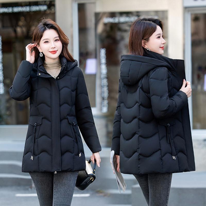 Down Cotton-padded Clothes Women's Medium and Long Slim-fitting and Thin Thickened Cotton-padded Clothes, New High-end Warm Cotton-padded Jackets