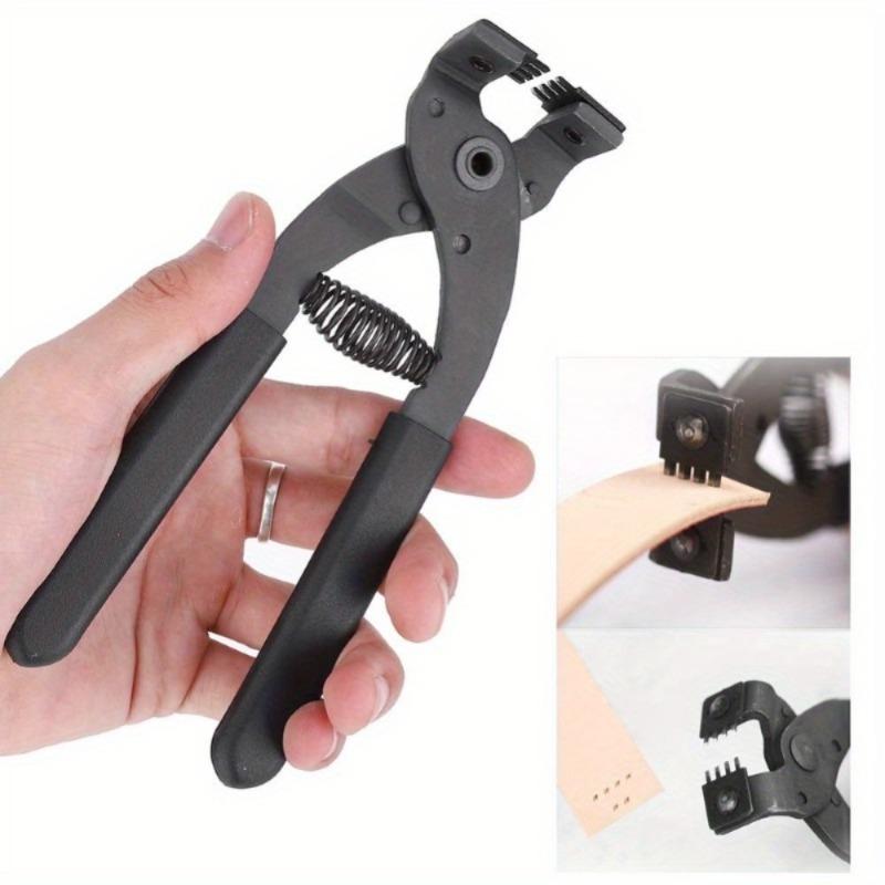 1PC Leather Craft Hole Punch Tool 4mm Hole Puncher Carbon Steel Leather Craft Hand Tool 17cm HandHeld Carbon Steel Silent Pliers