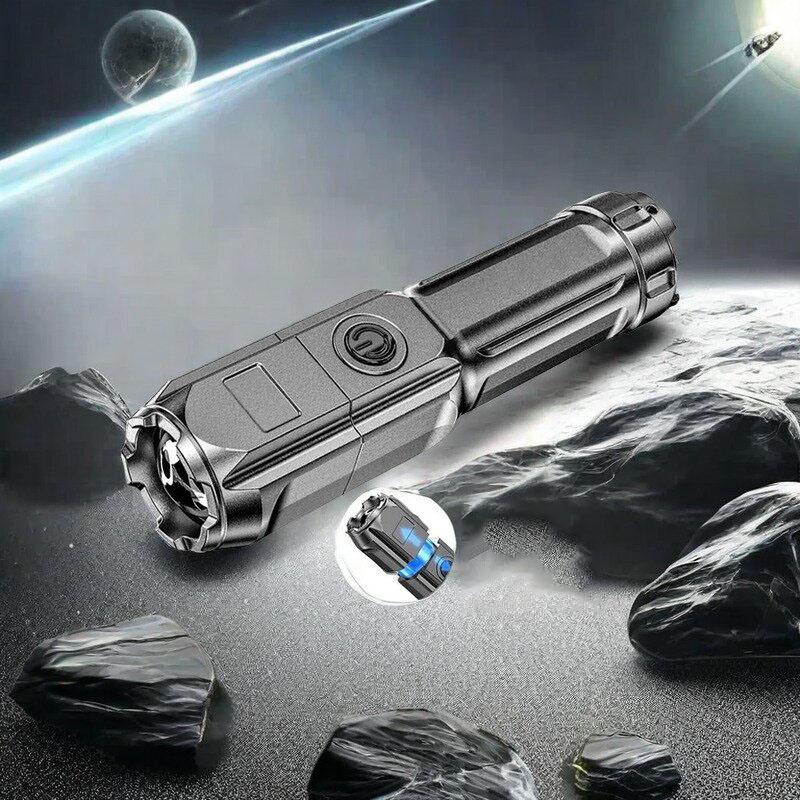 Light Super  Zoom Waterproof LED Flashlight Rechargeable Fishing Hunting Wild Camping Lumens Tactical Flashlight Retractable
