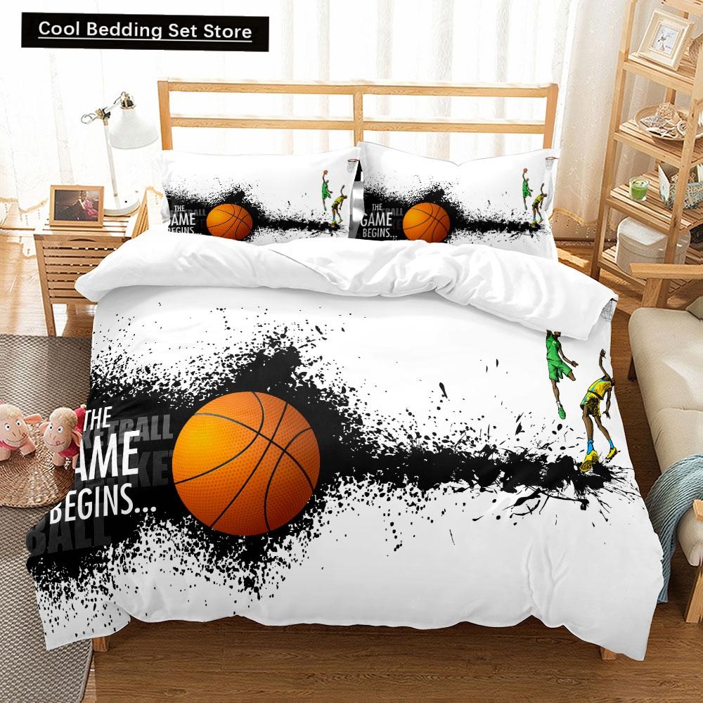 Fantastic 3D Print Basketball Duvet Cover Set Uk Single Double King US Twin Full Queen King Bed Linen Set Home Textiles Bedding