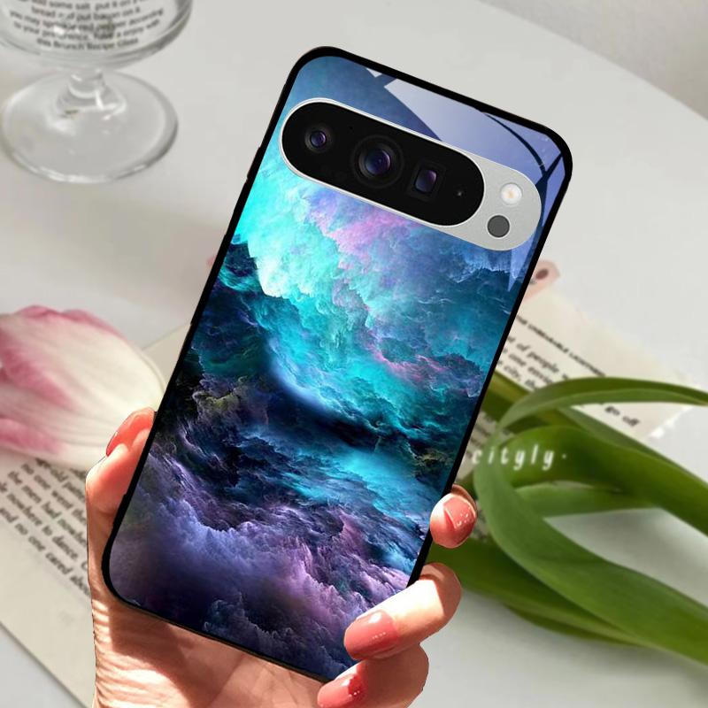 For Google Pixel 9 Pro XL Case Pixel9 Cute Animal Tempered Glass Phone Cover For GOOGLE PIXEL 9A Glass Protective Fundas Cases
