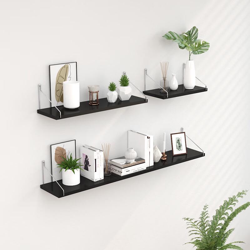 Drill-Free Wall-Mounted Wooden Shelf