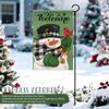 Christmas Snowman Garden Flag 12x18 Inch Double Sided for Courtyard Outdoor Welcome Flag Decoration (Excluding Flagpole)