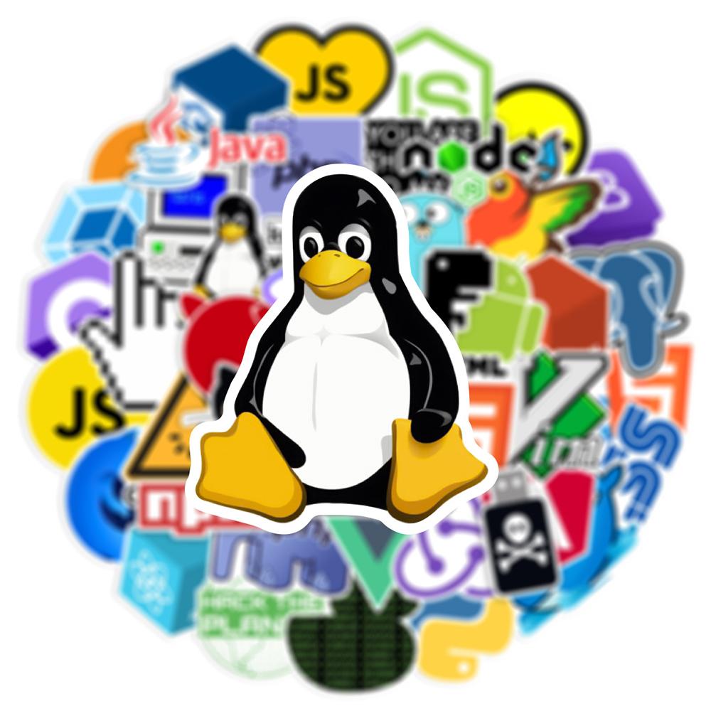 10/30/50pcs Funny Geek Java Programming Cartoon Stickers for Laptop Stationery Waterproof Programming Luggage Sticker