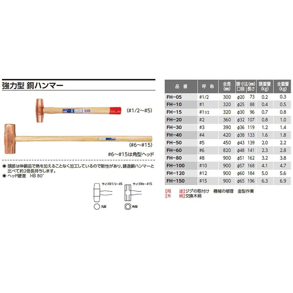 OH Heavy Duty Copper Hammer FH-15