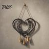 Talos Vintage Metal Hjerteformet Vindklokke Vedhæng, Retro Patineret Kærlighed Tre Klokker Klokkespil, Vandtæt Rustfri Udendørs Haveklokke til Gårdhave