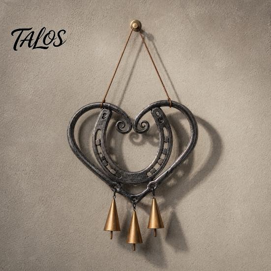 Talos Vintage Metal Hjerteformet Vindklokke Vedhæng, Retro Patineret Kærlighed Tre Klokker Klokkespil, Vandtæt Rustfri Udendørs Haveklokke til Gårdhave