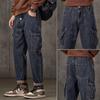 Spring And Autumn Winter New Men'S Plush/Regular Jeans Slimming Straight Stretch Business Versatile Long Pants