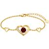 Silver 925 Bracelet, 24k Gold-plated, with an Intense Siam Crystal