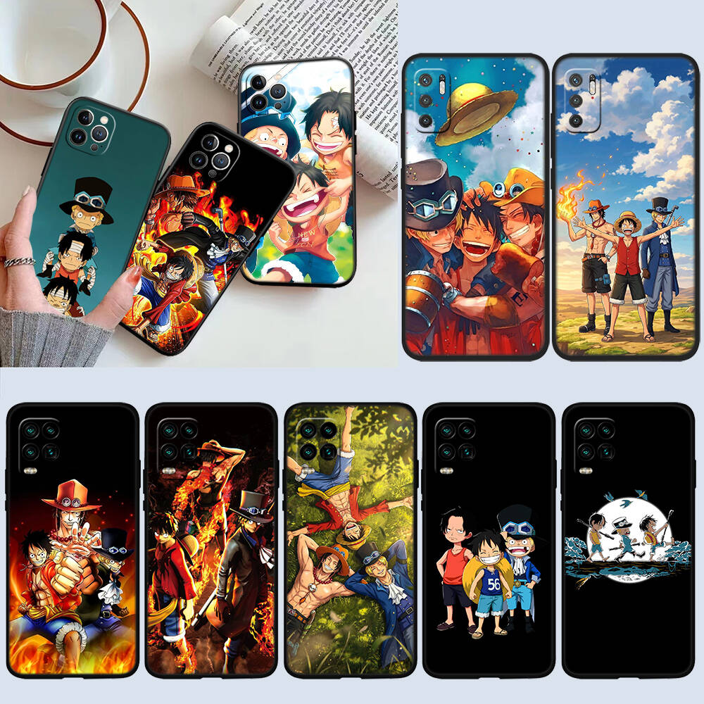 One Piece Luffy ACE Sabo Phone Case for Samsung S20 S21 S21S S22 S23 S24 FE Ultra Plus Lite F06 F16 M06 M16 M56 A07 A17 A36 A37 A55 A57